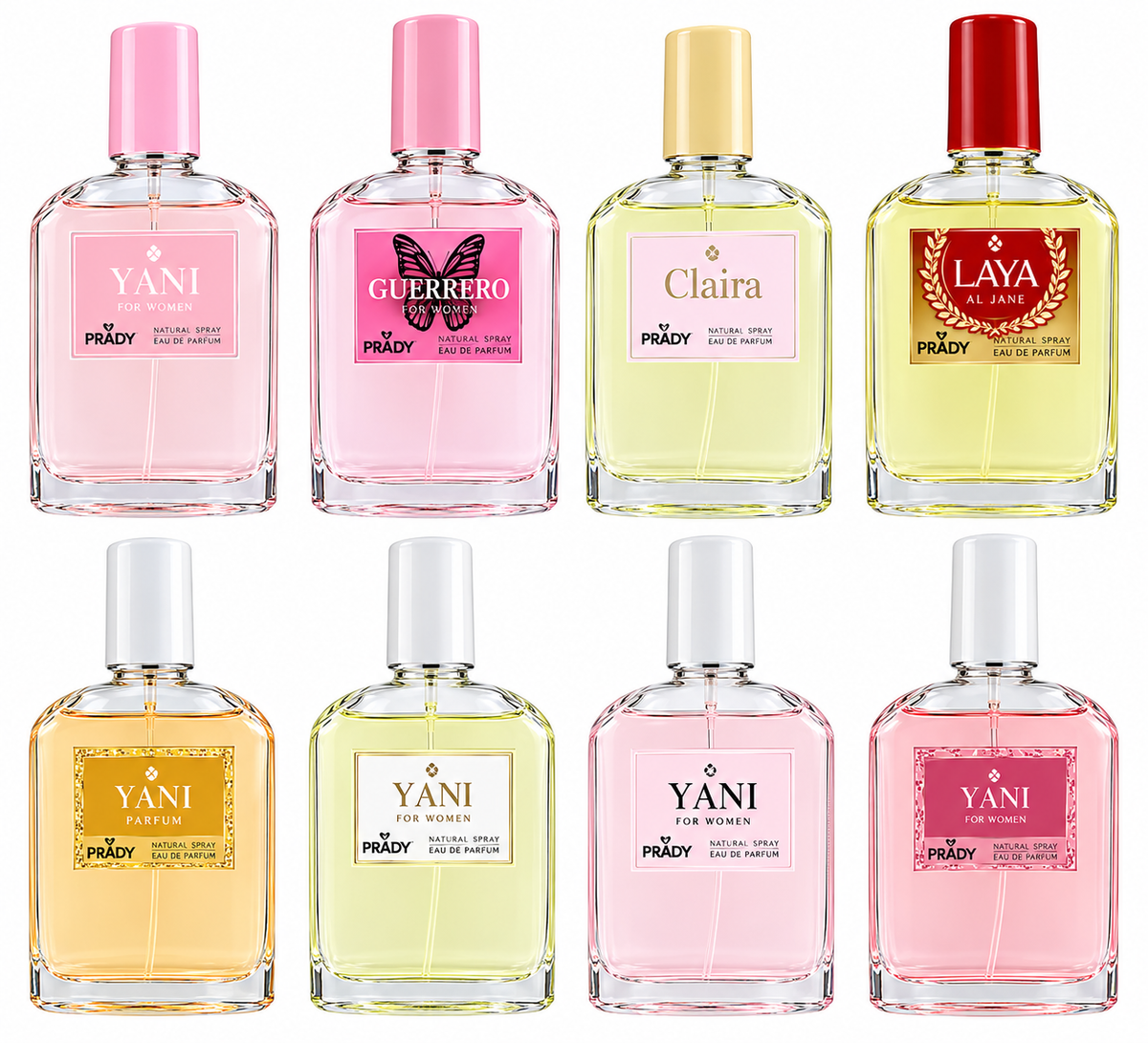 Prady lot de 8 à 100 pièces 75 ml eau de toilette