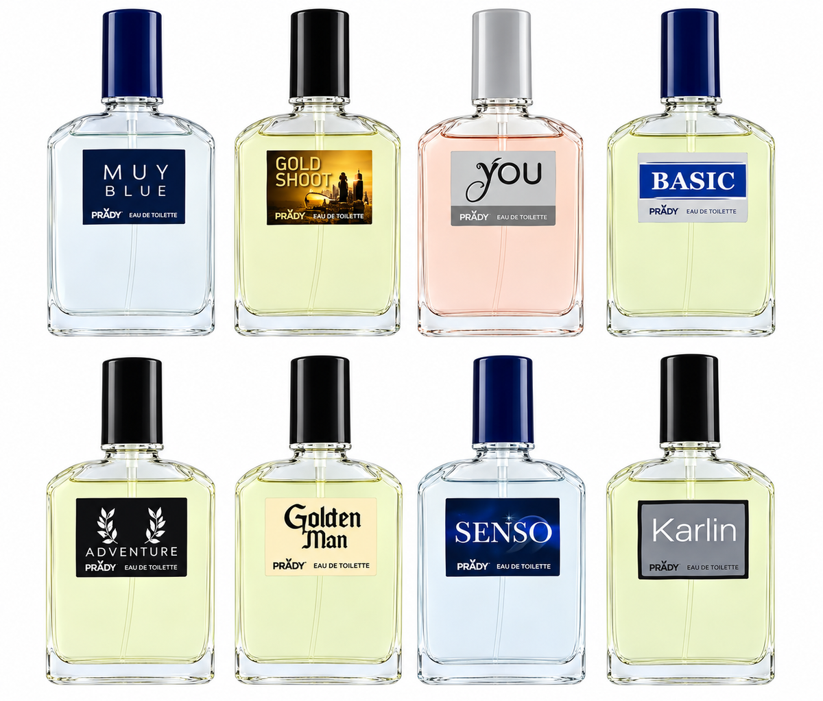 Prady lot de 8 à 100 pièces 75 ml eau de toilette